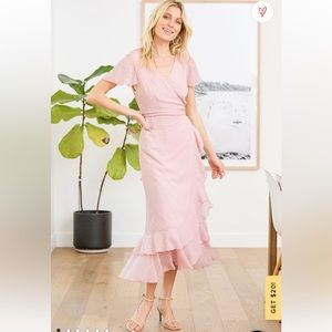 Lulu’s Ruffled Wrap Midi Dress